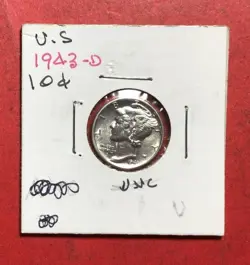 1943D US MERCURY SILVER DIME! WORLD WAR 2! CHOICE AU DETAILS! 