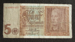 OLD BANKNOTE OF THIRD REICH GERMANY 5 REICHSMARK 1942 WORLD WAR II B*10870437