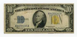 1934 A $10 NORTH AFRICAN NOTE TEN DOLLAR SILVER CERTIFICATE WORLD WAR 2 NOTE