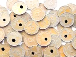 LOT GERMAN 50X 2 REICHSPFENNIG 1937 - 1940 COPPER COIN SWASTIKA 3RD REICH WW2