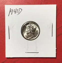 1941D US MERCURY SILVER DIME! FSB! WORLD WAR 2! CHOICE UNCIRCULATED! 