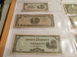 13 DIFFERENT WW- 2 JAPANESE OCCUPATION NOTES