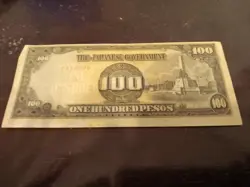 1944 WW2 JAPANESE 100 PESOS BANKNOTE JAPAN PHILIPPINES WWII CURRENCY