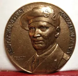 FRENCH BRONZE BY TURIN UK 68MM MEDAL BRITISH MARSHAL MONTY WW2 MONTGOMERY