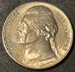 ✅1942 D JEFFERSON NICKEL BU 5 CENT COIN. FULL STEPS!? NOT SILVER. WW2 YEAR. MINT