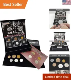 COLLECTIBLE WW2 COIN COLLECTION - 6 ALLOY COINS WITH CERTIFICATE OF AUTHENTICITY