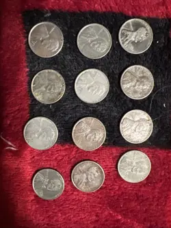 LOT OF 12 WHEAT PENNIES 1943 WW2 LINCOLN STEEL CENTS COINS RUST IMPAIRED