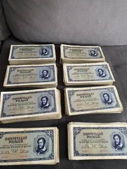 100 1MILLION EGYMILLIO PENGO HUNGARY WW2 PENGO COLLECTION BANKNOTES 1946 P-122
