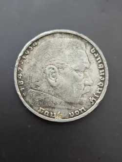1937 D 5 MARK GERMAN WW2 SILVER .900 COIN THIRD REICH  REICHSMARK