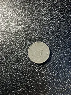 CHECK IT OUT!! RARE  1943-D 5 PFENNIG PFG GERMANY, THIRD REICH  WW2