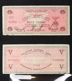 *PHILIPPINES ILOILO WW2 GUERRILLA CURRENCY 2 PESOS 1941 BANKNOTE[A171]