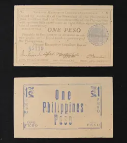 *PHILIPPINES NEGROS WW2 GUERRILLA CURRENCY 5 PESOS 1943 BANKNOTE[A187]