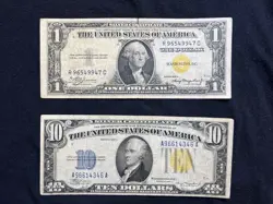 2 WW2 EMERGENCY ISSUE NOTES NORTH AFRICA $1 & $10