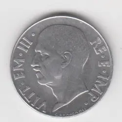 ITALY 1942. 20 CENTESIMI. FASCIST ERA VITTORIO EMANUELE III. WOMAN - ITALY. WW2