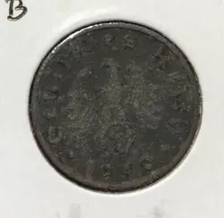 1940B GERMANY THIRD REICH SWASTIKA WORLD WAR 2! 10 PFENNIG! SWASTIKA! OLD COIN!