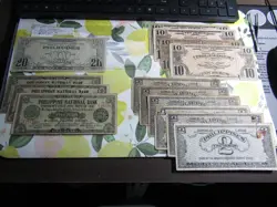 15 - WW2 1944 PHILIPPINES MINDANAO 20, 10, 5, 2 PESOS WWII EMERGENCY CURRENCY