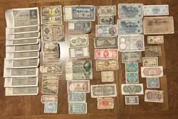 FOREIGN CURRENCY LOT APPROX 60 PIECES. MOSTLY GERMAN AND JAPANESE. WW2 ERROR ￼