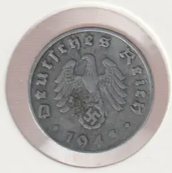 RARE WWII GERMAN PFENNIG WAR 1943-D WW2 GERMANY 1 REICHSPFENNIG COLLECTION COIN