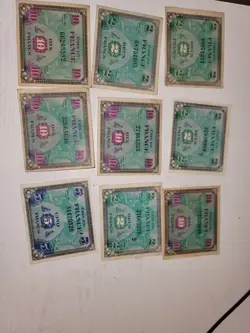 FRANCS DIX WW2 CURRENCY LOT