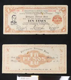 *PHILIPPINES ILOILO WW2 GUERRILLA CURRENCY 10 PESOS 1942 BANKNOTE[A162]