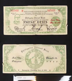 *PHILIPPINES ILOILO WW2 GUERRILLA CURRENCY 10 PESOS 1942 BANKNOTE[A163]