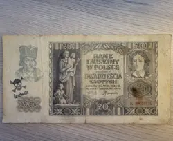 ESTATE/GHETTO/ZLOTY/ZLOTYCH/WW2/GERMAN REICH/GENERAL GOVERNMENT/BANKNOTE