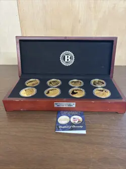 BRADFORD EXCHANGE 75TH ANNIVERSARY OF VICTORY IN WW2 PROOF COIN SET IN BOX 24K