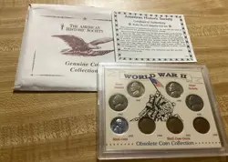 WORLD WAR 2 OBSOLETE 8 COIN COLLECTION AMERICAN HISTORIC SOCIETY COLLECTION
