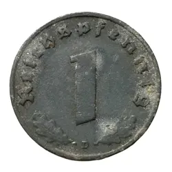GERMANY THIRD REICH 1940 COIN 1 REICHSPFENNIG D WW2 