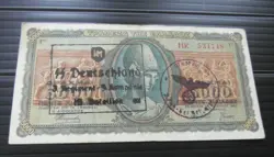GREECE BANKNOTE 5,000 DRACHMA, GERMAN OCCUPATION WWII HAND STAMPED #14