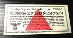WW2 GERMAN PRISONER OF WAR CAMP GENERAL ISSUE CURRENCY 50 REICHSMARK