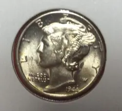 1944 CHOICE UNCIRCULATED MERCURY SILVER DIME! WORLD WAR 2! OLD US COIN! BEAUTY!