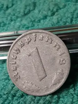  WW2  1 REICHSPFENNIG~ GERMANY, HEAVILY CIRCULATED WITH FLAWS , 3RD REICH 