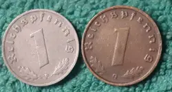 2  DAMAGED WW2 GERMAN COINS