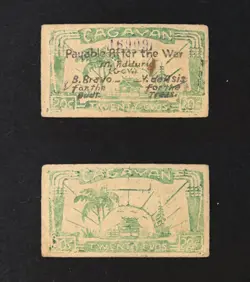 *PHILIPPINES BOHOL WW2 GUERRILLA CURRENCY 10 PESOS 1942 BANKNOTE[A177]