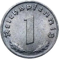 THIRD REICH - GERMANY WW2 - COIN - 1 REICHSPFENNIG 1942 D - MUNICH - ZINC - UNC