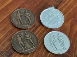 MILITARY RIFLE MEDALS WW2 UNUSUAL DESIGNS ENGRAVED PIECES CURIOS 9Z