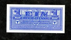 CURRENCY GERMANY 1942 WW2 WEHRMACHT 3RD REICH WAR ERA 1 RM NOTE UNCIRCULATED