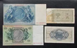 LOT OF 50,100,5 WW2 REICHSMARK NAZI GERMANY CURRENCY GERMAN BANKNOTES