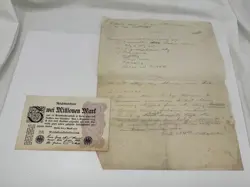 1923 GERMAN 3 MILLION MARK BANKNOTE WW2 SOUVENIR ENGINEER NOTE DO NOT STEP