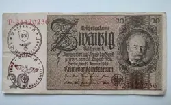 WW2 PERIOD GERMAN MILITARY BILL HAND STAMPED 
