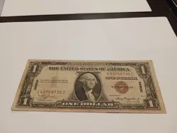 1935 A $1 HAWAII OVER PRINT SILVER CERTIFICATE WW2 SN 42708735