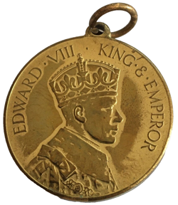 1937 WW2 BRITISH COCOA JELLIES AND GUMS HM KING EDWARD VIII CORONATION MEDAL