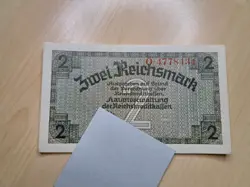 2 REICHSMARK REICHSKREDITKASSEN THIRD THIRD REICH WW2 GERMAN EMPIRE GERMANIA
