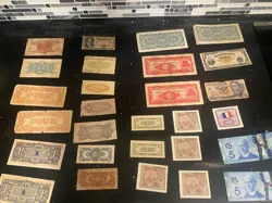LOT OF WORLD CURRENCY FOREIGN BANKNOTES MONEY. WW2 ERA & OTHER