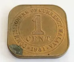 MALAYA GEORGE VL 1941 ONE CENT WW2 ERA