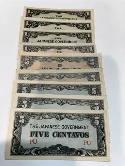 9 WW2 ASSORTED JAPANESE GOVERNMENT  SCRIPT FR COLLECTION LOT #1