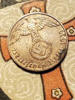 GERMANY 1939 F 1 REICHSPFENNIG   COIN 3RD REICH WW2 PFENNIG RP