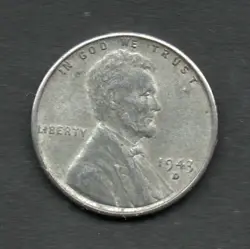 1943 D STEEL WW2 ERA LINCOLN WHEAT CENT CIRCULATED