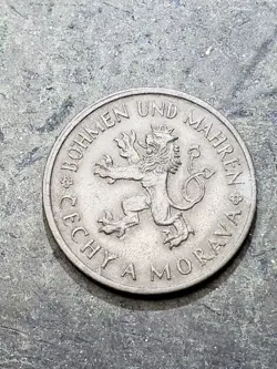 1942 BOHEMIA & MORAVIA KORUN WW2 ERA COIN #22